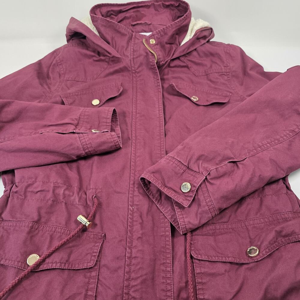 Marezzi Couture Women’s Medium Sherpa-Lined Maroon Chore Jacket coat - Picture 5 of 13
